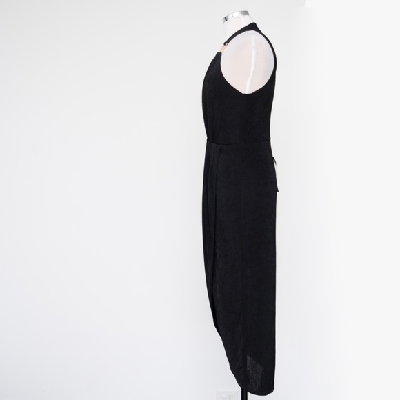 bebe - Halter Ruched Midi Dress - Picture 6 of 13